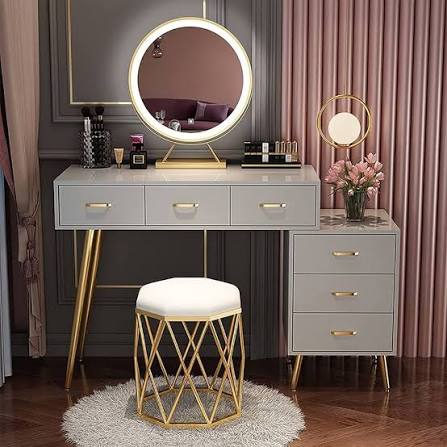 Vanity Dressing Tables Round Mirror Beautiful Look Best Quality