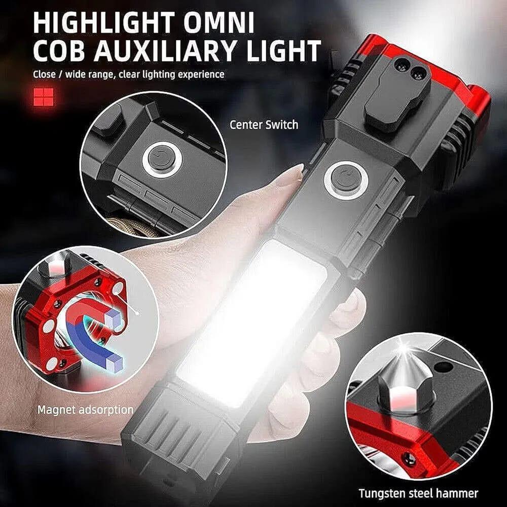 Rechargeable COB LED Torch with Hammer & Magnetic Base