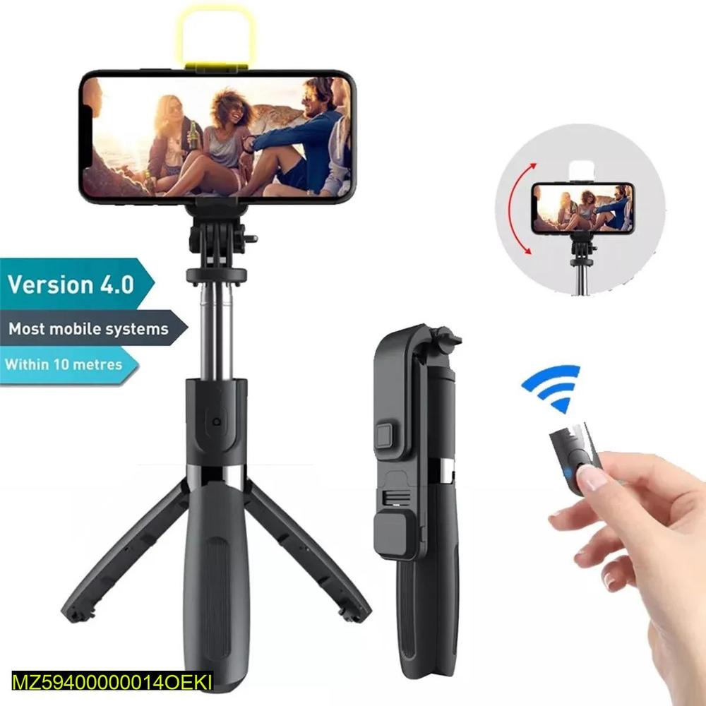 3-in-1 Bluetooth selfie stick with tripod 