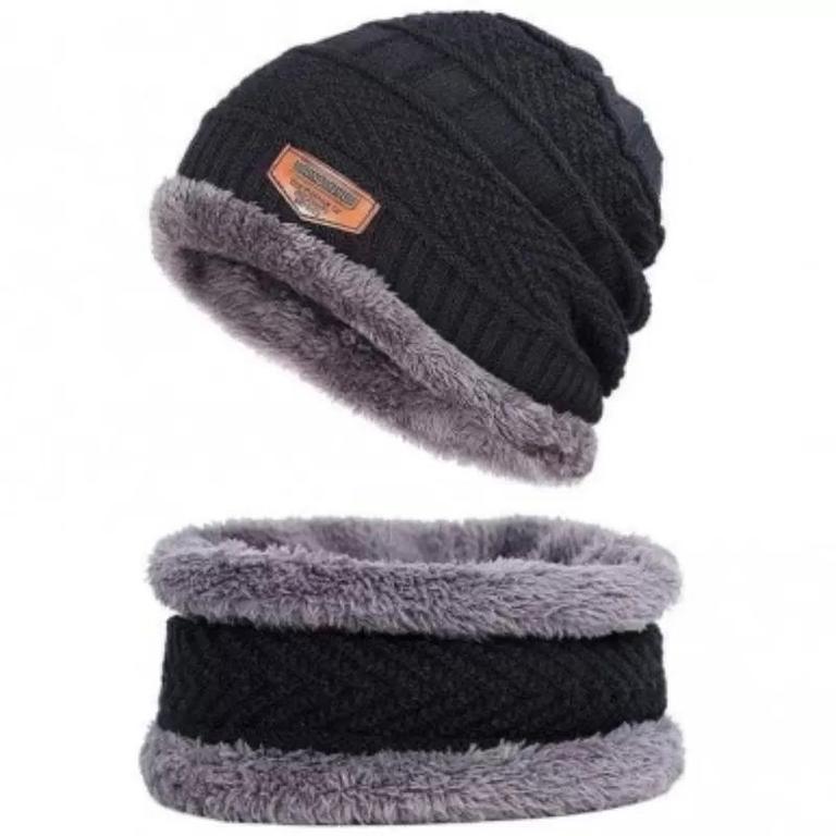 Wool Beanie Cap with Neck Warmer for Men and Women | Unisex Winter Cap